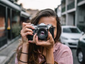 vrouw met een camera